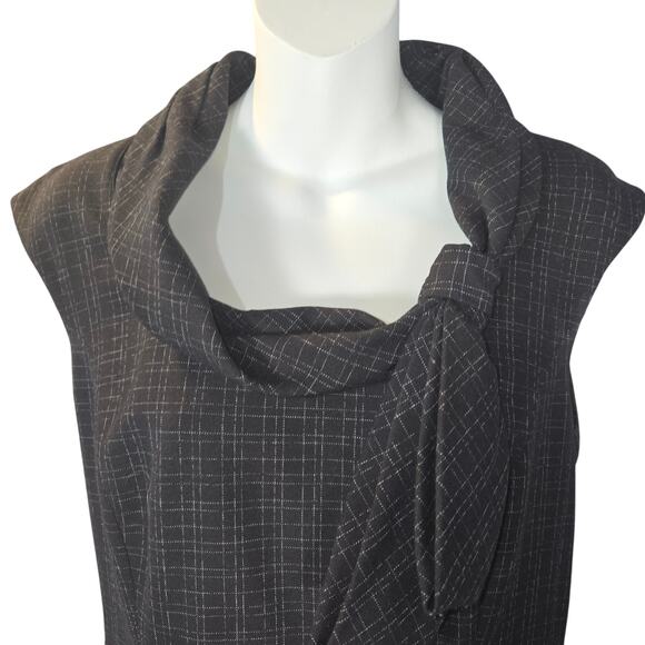 Classiques Entier Gray Plaid Size 6 Sheath Dress Career Business Office Casual - Picture 3 of 11